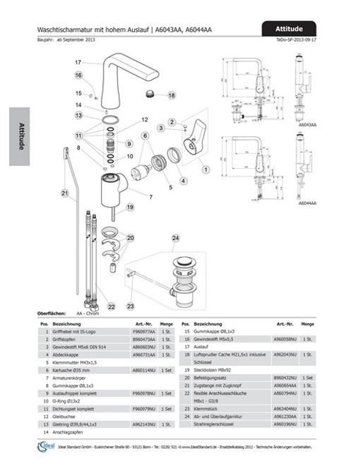 IS-Abdeckkappe-NEON-WT-Bidet-Chrom-A960731AA gallery number 1